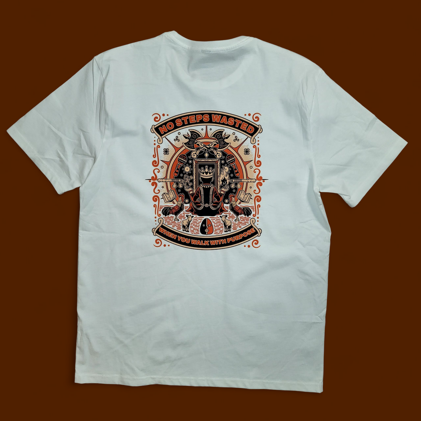 Eshu Apparel "No Steps Wasted" T-Shirt – 100% Cotton | Black & White | M-XXL