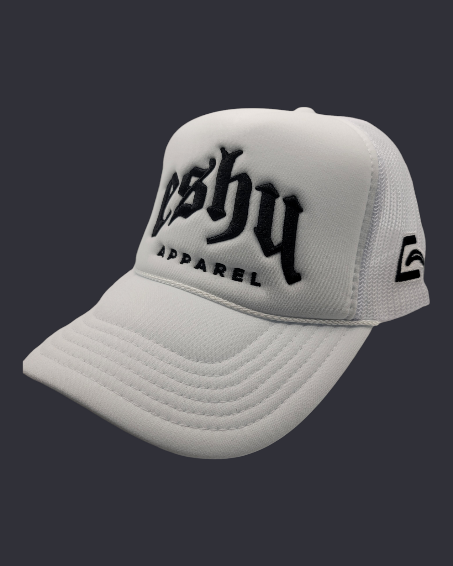 Eshu Apparel 3D Puff Embroidered 5 Panel Mesh Back Trucker Hat - Stylish and Adjustable