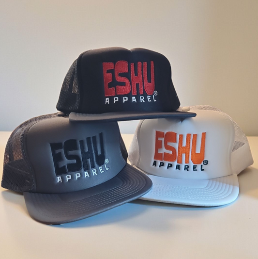 ESHU® Apparel - The Stacked Edition Embroidered 5-Panel Trucker Hats