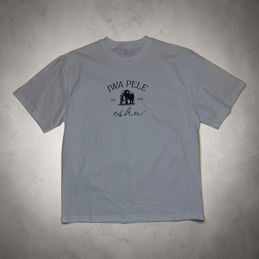 ESHU® IWA PELE – "Construir Carácter Atrae Bendiciones" Oversized Heavyweight T-Shirt | White