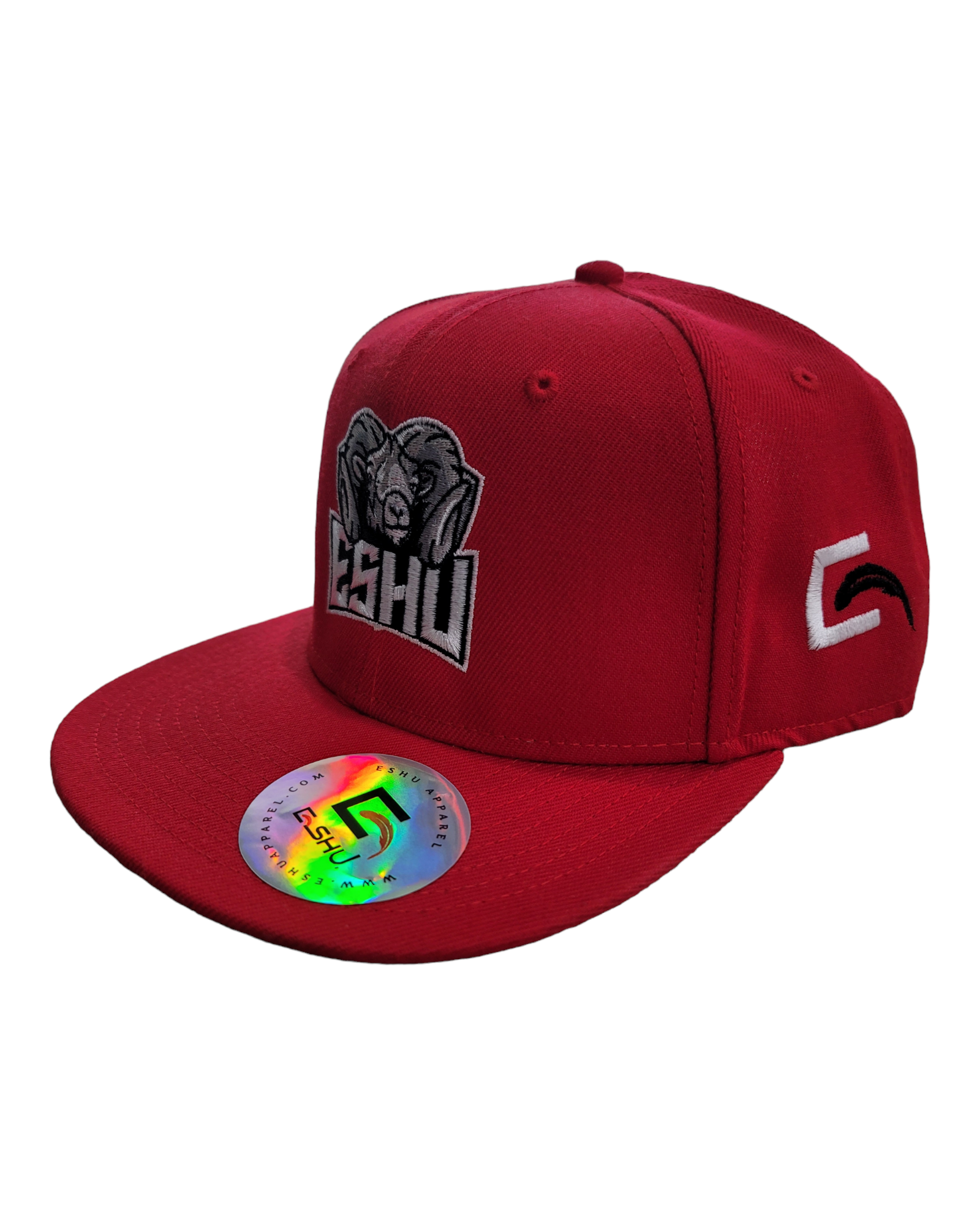 Eshu Apparel 'The Goat' Premium Snapbacks - 85% Acrylic, 15% Wool | White, Black, Red