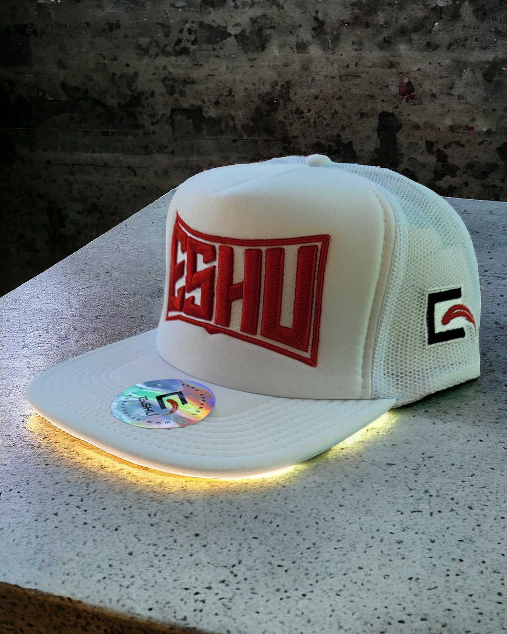 ESHU - 3D Embroidery Trucker Hat - Poly Foam Front, 5-Panel High Crown