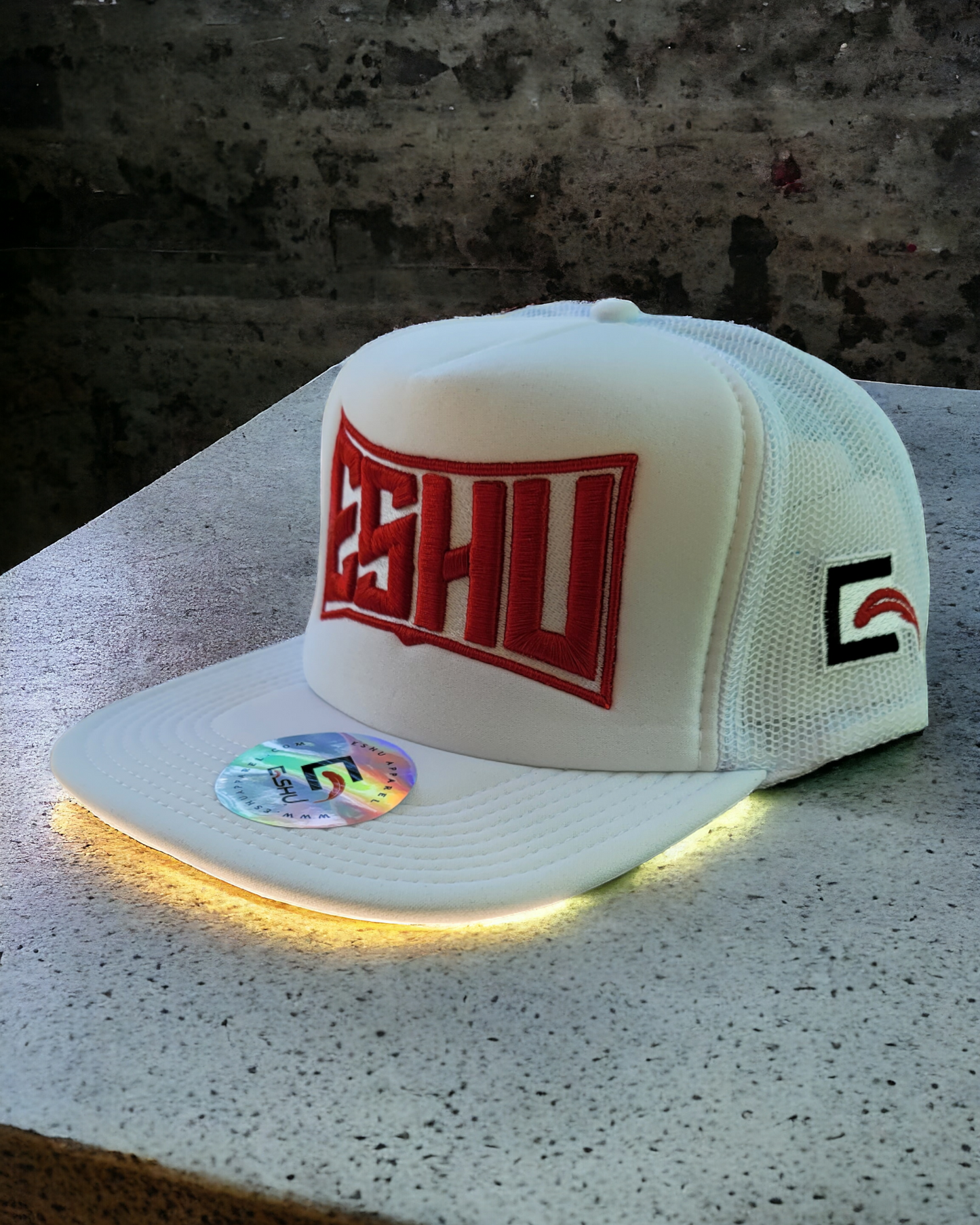 ESHU - 3D Embroidery Trucker Hat - Poly Foam Front, 5-Panel High Crown