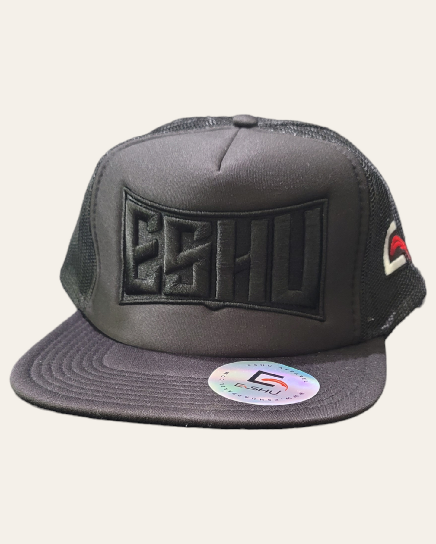 ESHU - 3D Embroidery Trucker Hat - Poly Foam Front, 5-Panel High Crown