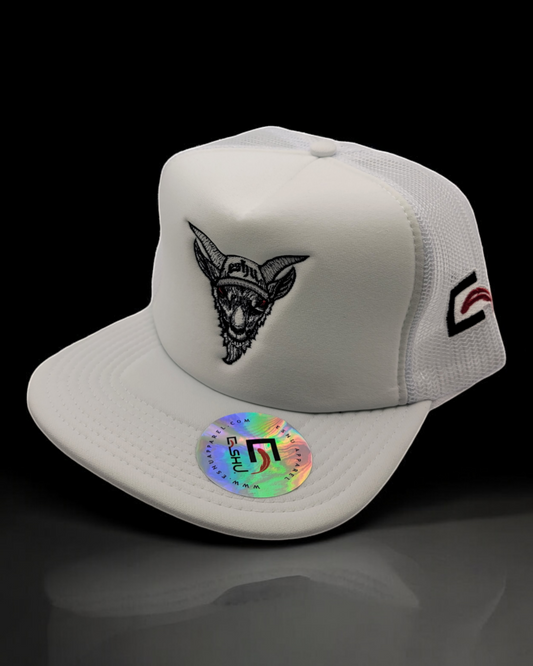 ESHU - GOAT Embroidered Trucker Hat - Poly Foam Front, 5-Panel High Crown