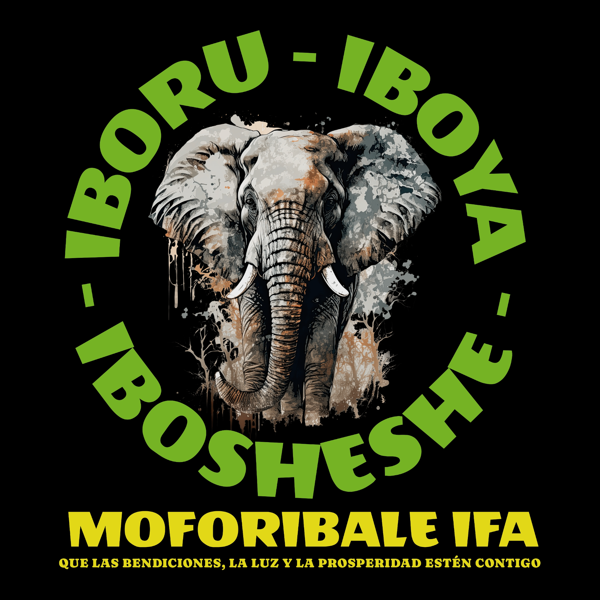 SPANISH - IBORU IBOYA IBOSHESHE – MOFORIBALE IFA | Eshu® Apparel Heavyweight T-Shirt | SP